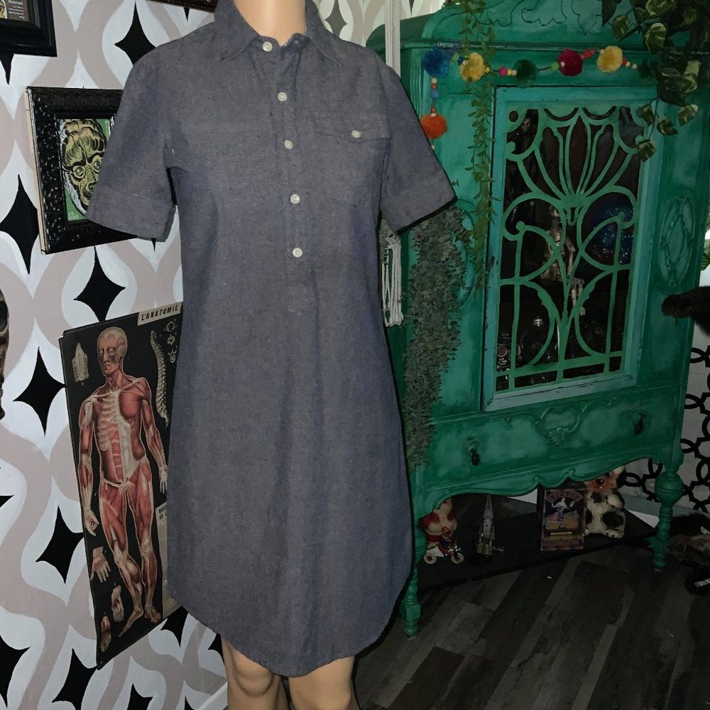Bridge & Burn Indigo/Gray Collared Fitted Dress XS